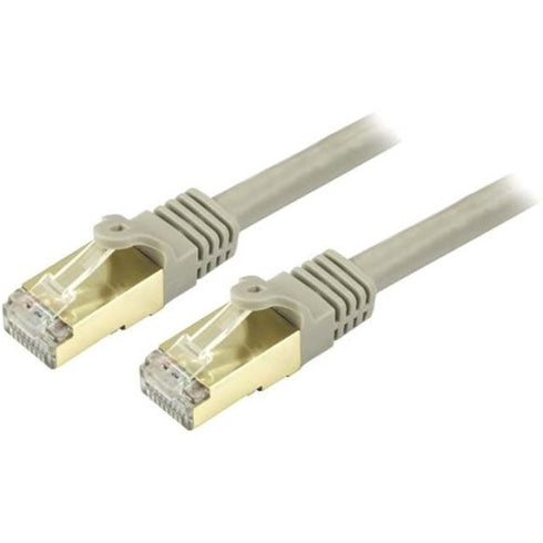 StarTech.com 12ft Gray Cat6a Shielded Patch Cable - Cat6a Ethernet Cable - 12 ft Cat 6a STP Cable - Snagless RJ45 Ethernet Cord