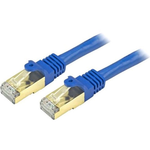 StarTech.com 6ft Blue Cat6a Shielded Patch Cable - Cat6a Ethernet Cable - 6 ft Cat 6a STP Cable - Snagless RJ45 Ethernet Cord