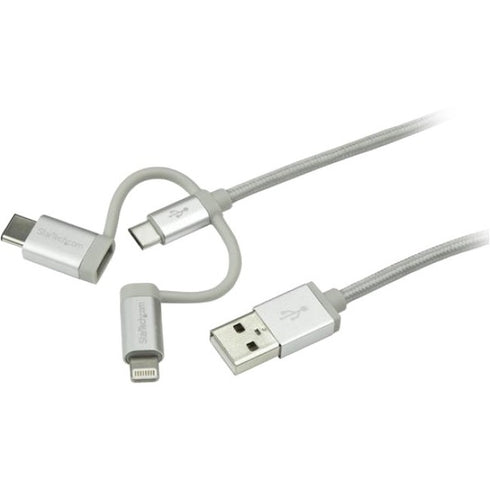 Startech Charge Or Sync Your Lightning, Usb-c, Or Micro-usb Mobile Device - 3ft Multi Cha