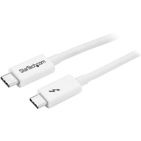 StarTech.com 1m Thunderbolt 3 Cable - 20Gbps - White - Thunderbolt - USB-C - DisplayPort Compatible - Thunderbolt 3 USB-C Cable