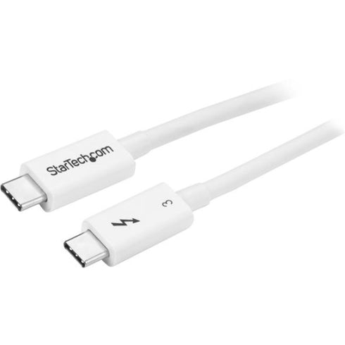 StarTech.com Thunderbolt 3 Cable - 0.5m - 1 ft - White - 4K 60Hz - 40Gbps - Passive - Thunderbolt Cable - USB Type C Charger