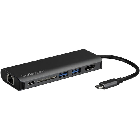 StarTech.com USB-C Multiport Adapter with SD Card Reader - Power Delivery - 4K HDMI - GbE - 2 x USB 3.0 Ports - USB-C Adapter - USB-C Hub