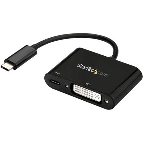 StarTech.com USB-C to DVI Adapter with Power Delivery (USB PD) - USB Type C Adapter - 1920 x 1200 - Black