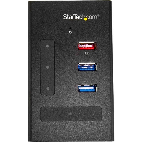 StarTech.com 4 Port USB Hub - Metal - UBS-A to 3x USB A and 1x USB C - USB 3.0 - Industrial USB Hub - Mountable USB Hub - USB Hub with Type C