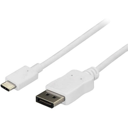 StarTech.com 6 ft - 1.8m USB C to DisplayPort Cable - USB C to DP Cable - 4K 60Hz - White - Works with USB-C devices such as MacBook, MacBook Pro, 2018 iPad Pro, HP Pro Tablet 608 G1, Thinkpad Yoga 900s