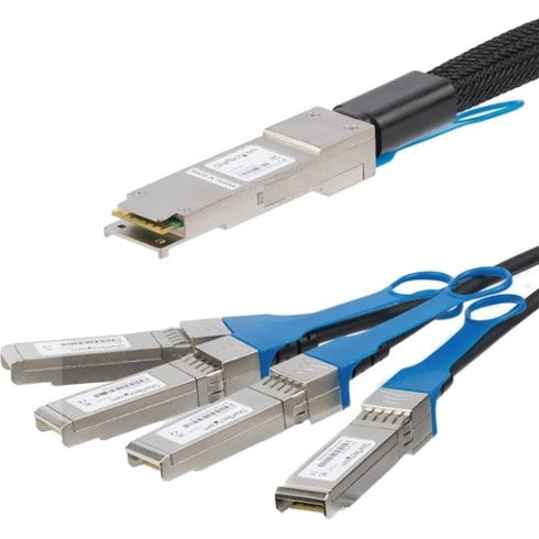 StarTech.com Cisco QSFP-4SFP10G-CU5M Compatible QSFP+ Direct-Attach Twinax Breakout Cable - 5 m (16.4 ft.)- 40Gbps to 4 x 10Gbps - Passive Copper DAC - Quad Mini-GBIC Breakout Cable
