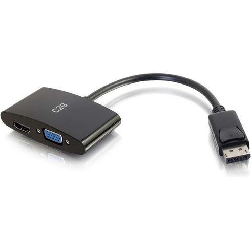 C2G 8in DisplayPort to 4K HDMI or VGA Adapter - Black