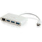 C2G USB C Ethernet and 3 Port USB A Hub - White