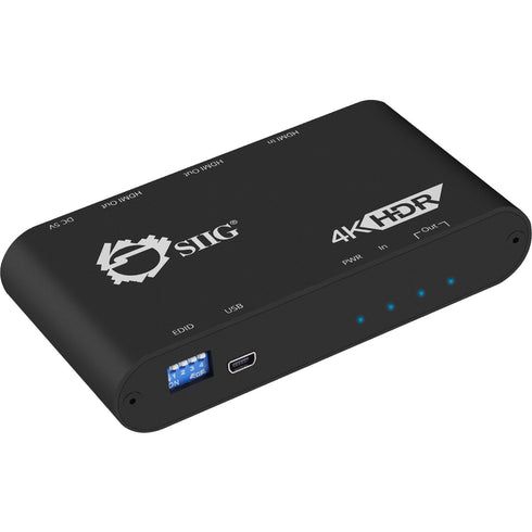 SIIG 1x2 HDMI 2.0 Splitter - Distribution Amplifier with Auto Video Scaling - 4K 60Hz HDR