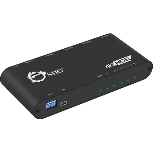SIIG 1x4 HDMI 2.0 Splitter - Distribution Amplifier with Auto Video Scaling - 4K 60Hz HDR