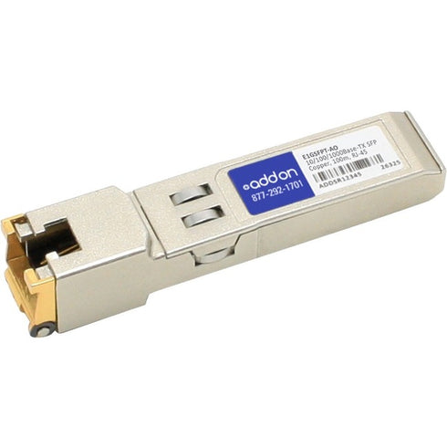 AddOn Intel Compatible TAA Compliant 10-100-1000Base-TX SFP Transceiver (Copper, 100m, RJ-45)