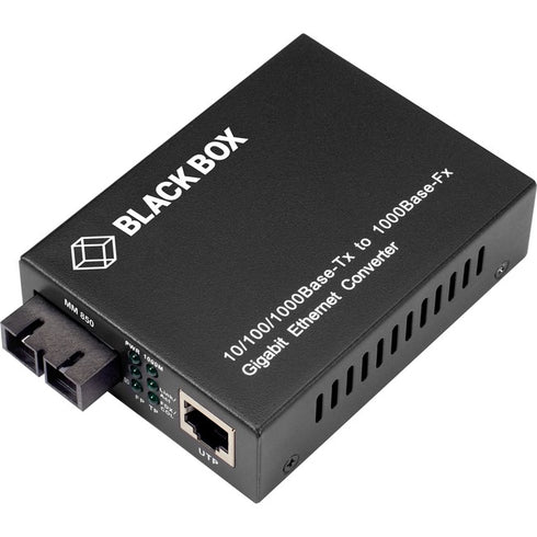 Black Box Copper to Fiber Media Converter Multimode SC 1000Mbps to RJ45