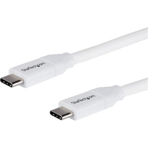 StarTech.com 2m 6 ft USB C to USB C Cable w- 5A PD - M-M - White - USB 2.0 - USB-IF Certified - USB Type C Cable - USB C Charging Cable - USB C PD Cable