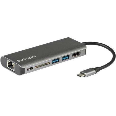 StarTech.com USB C Multiport Adapter with HDMI - 4K - Mac - Windows - SD Card Reader - USB C to USB 3.0 Hub - 2x USB-A 1x USB-C - 60W PD 3.0 - DKT30CSDHPD3