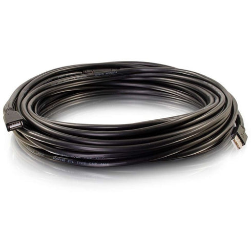 C2G 50ft USB 2.0 A Active Extension Cable - M-F Plenum - USB Extension