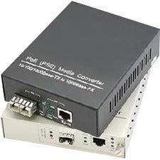 AddOn 10-100-1000Base-TX(RJ-45) to 2 Open SFP Port POE+ Media Converter