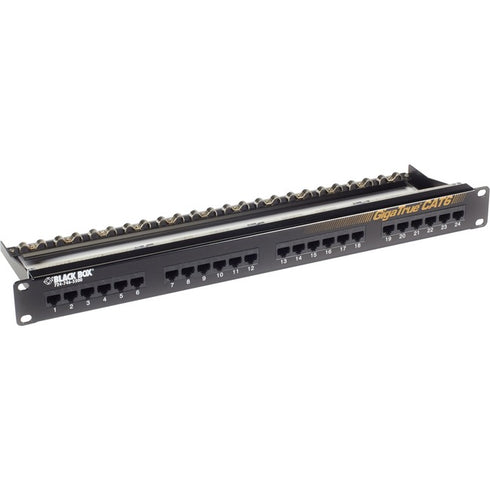 Black Box GigaTrue CAT6 Patch Panel - 1U, Unshielded, 24-Port
