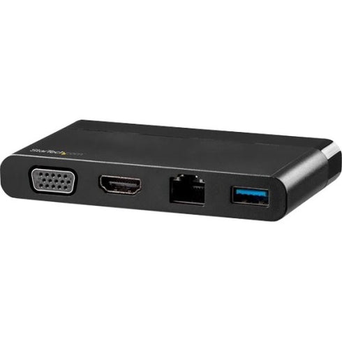 StarTech.com USB C Multiport Adapter with HDMI and VGA - Mac - Windows - Chrome - 4K - 1x USB-A Port - GbE - USB-C Adapter - Hideaway Cable