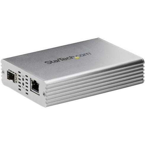 StarTech.com Ethernet Fiber Media Converter - 10Gb - RJ45 Copper to Fiber Converter - 10GBASE-T - Open SFP+ Slot