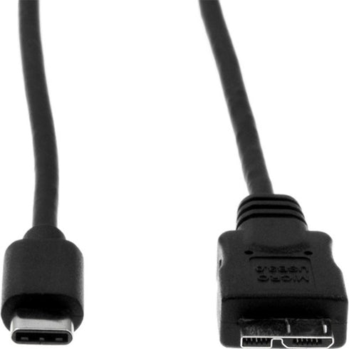 Rocstor Premium USB-C to Micro-B Cable 3ft (1m) - M-M - USB 3.0 - USB Type-C to Micro-USB Cable - USB for External Hard Drive, Tablet, Notebook - 3 ft - 1 Pack - 1 x Type C Male USB - 1 x Type B Male Micro USB - Nickel Plated - Shielding - Black CABLE 1M