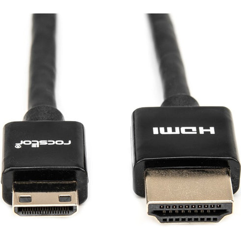 Rocstor Premium 6ft Slim High-Speed HDMI Cable with Ethernet - HDMI to HDMI Mini M-M - HDMI for Audio-Video Device HDMI M-M High Speed Flat Cable