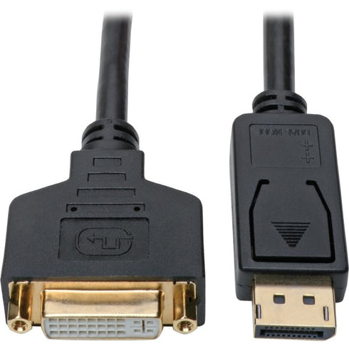 Tripp Lite DisplayPort to DVI Adapter Converter Cable M-F 1080p Black 1ft