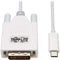 Tripp Lite USB C to DVI Adapter Cable USB 3.1 1080p M-M USB-C White 10ft