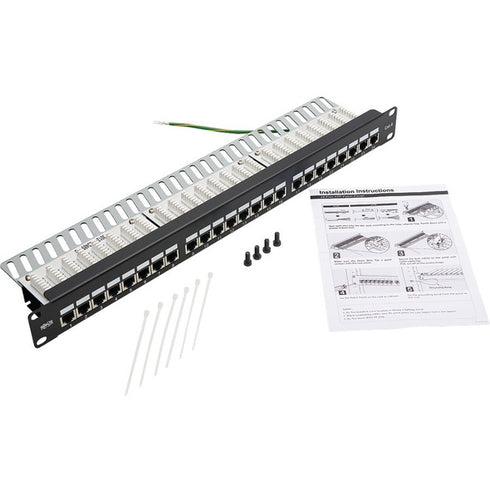 Tripp Lite Cat5e - Cat6 Patch Panel 24-Port Shielded Krone IDC 568B RJ45 1U