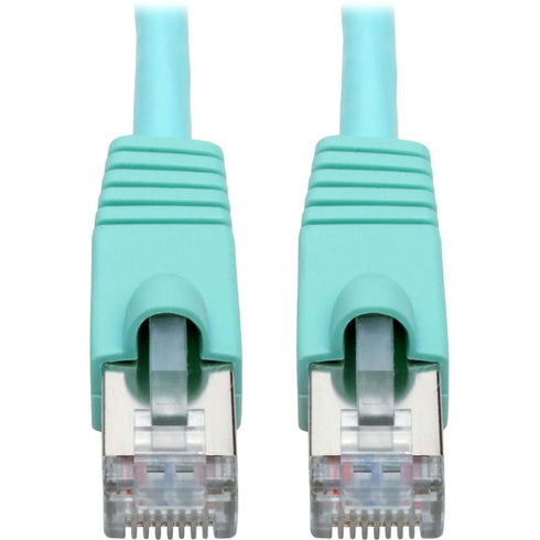Tripp Lite Cat6a Snagless Shielded STP Patch Cable 10G, PoE, Aqua M-M 3ft