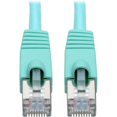 Tripp Lite Cat6a Snagless Shielded STP Patch Cable 10G, PoE, Aqua M-M 7ft