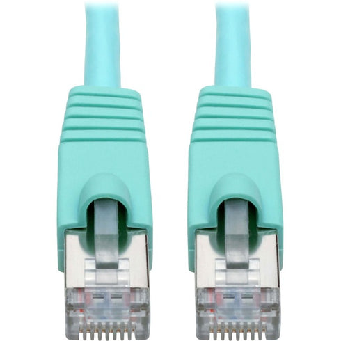 Tripp Lite Cat6a Snagless Shielded STP Patch Cable 10G, PoE, Aqua M-M 14ft