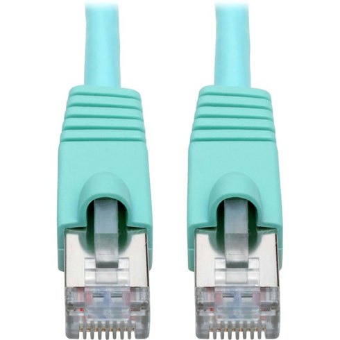 Tripp Lite Cat6a Snagless Shielded STP Patch Cable 10G, PoE, Aqua M-M 35ft