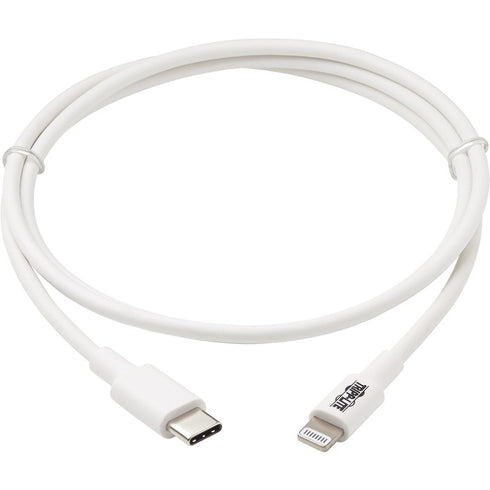 Tripp Lite M102-003-WH USB-C to Lightning Cable (M-M), White, 3 ft. (0.9 m)